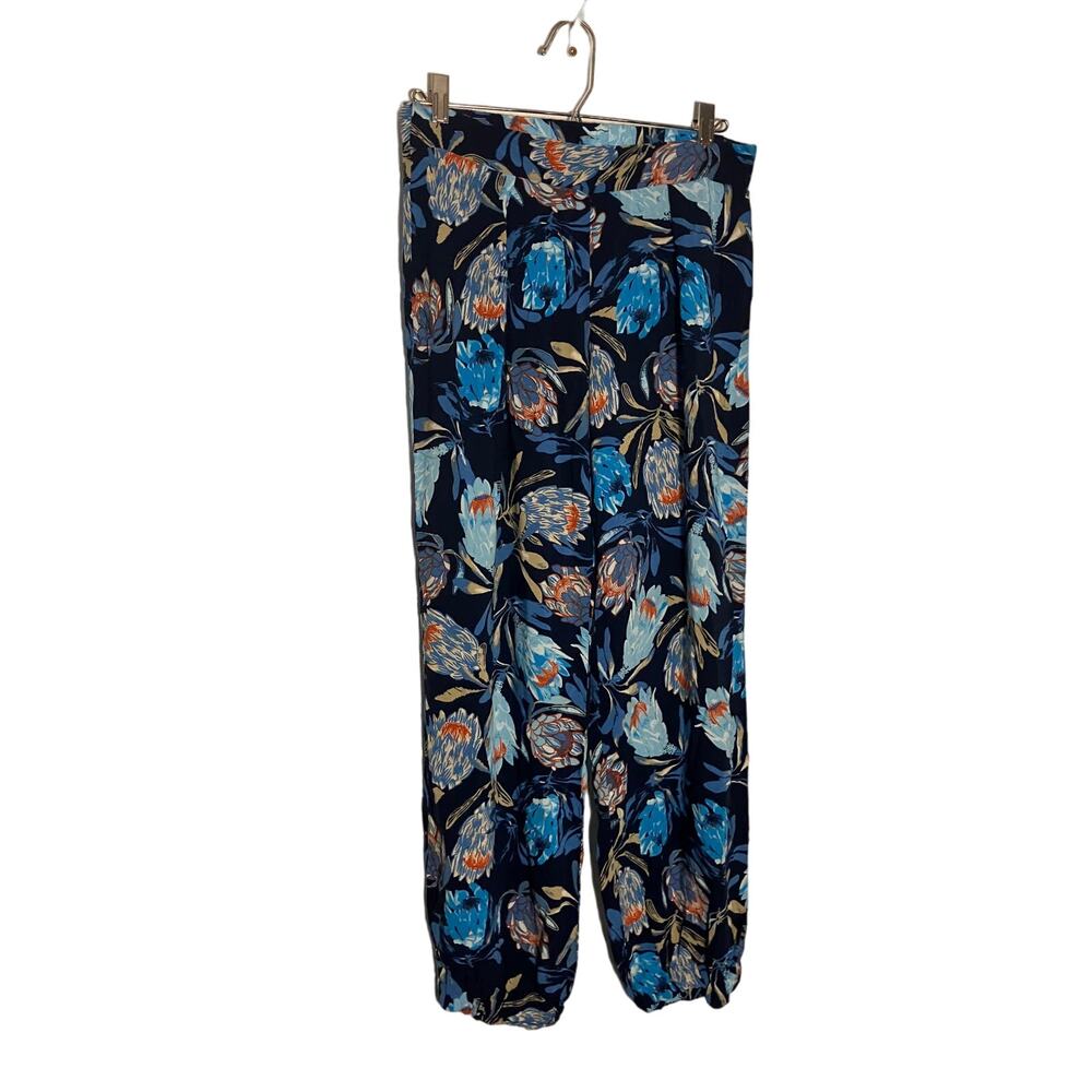Gypsies and moondust‎ floral loose pants blue orange comfy